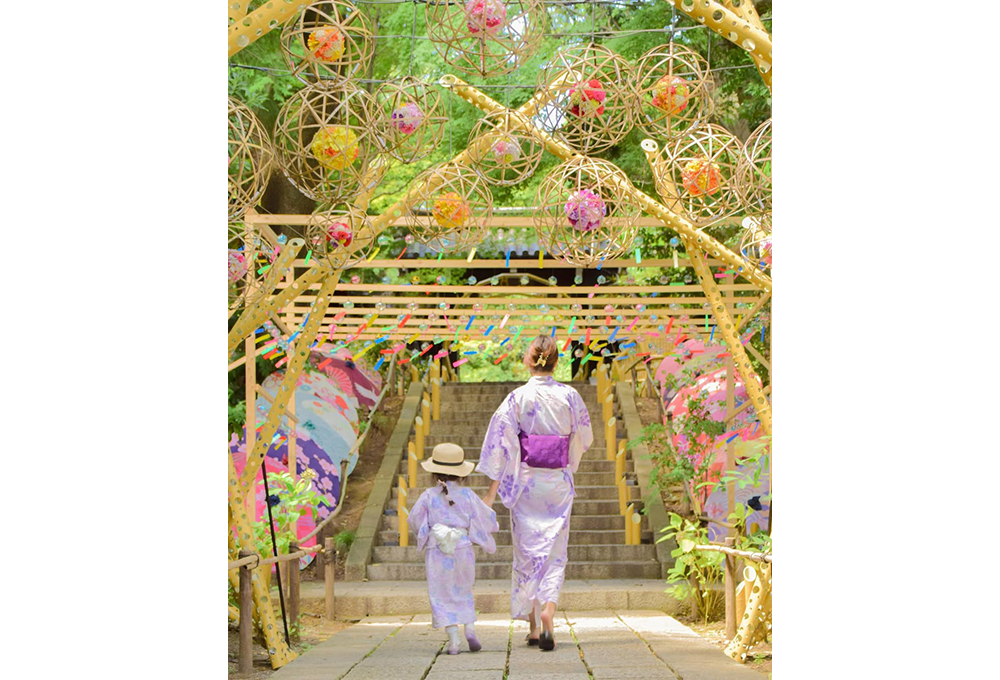 画像：作品名『風鈴×竹細工×和傘』