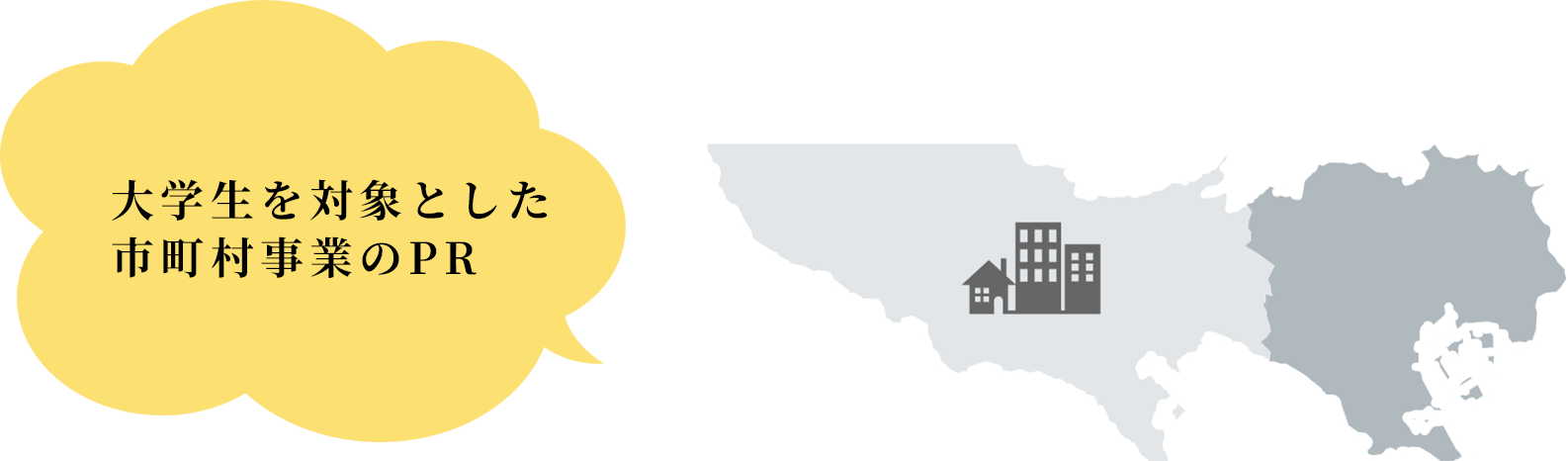 大学生を対象とした市町村事業のPR