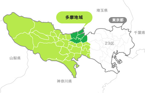 地図：北多摩北部エリア