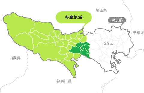 地図:北多摩南部エリア