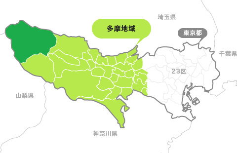 地図:奥多摩町