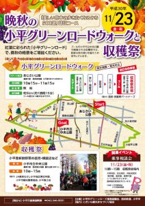 Kodaira Green Road Walk with Late Autumn and Harvest Festival will be held